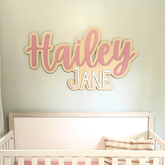 Custom Wooden Name Sign Outline