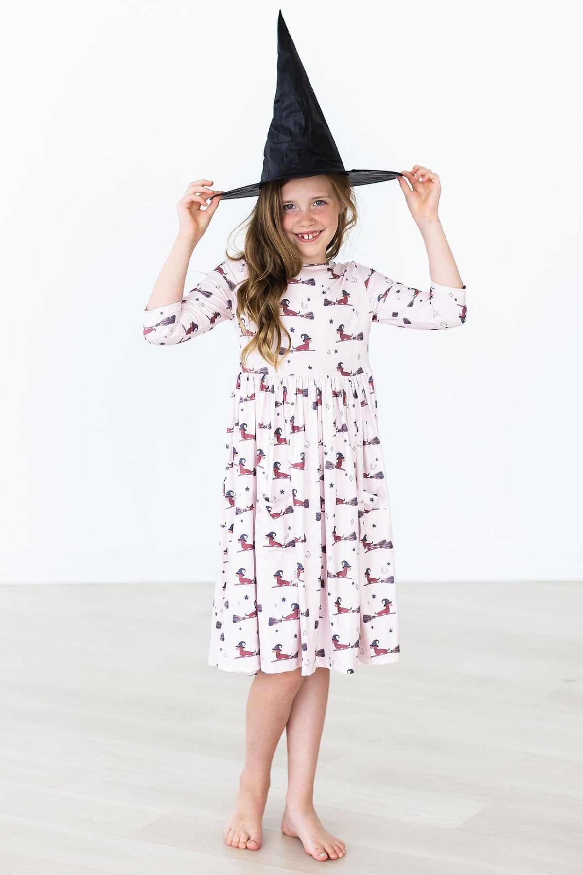 SALE Happy Howl-oween 3/4 Sleeve Pocket Twirl Dress