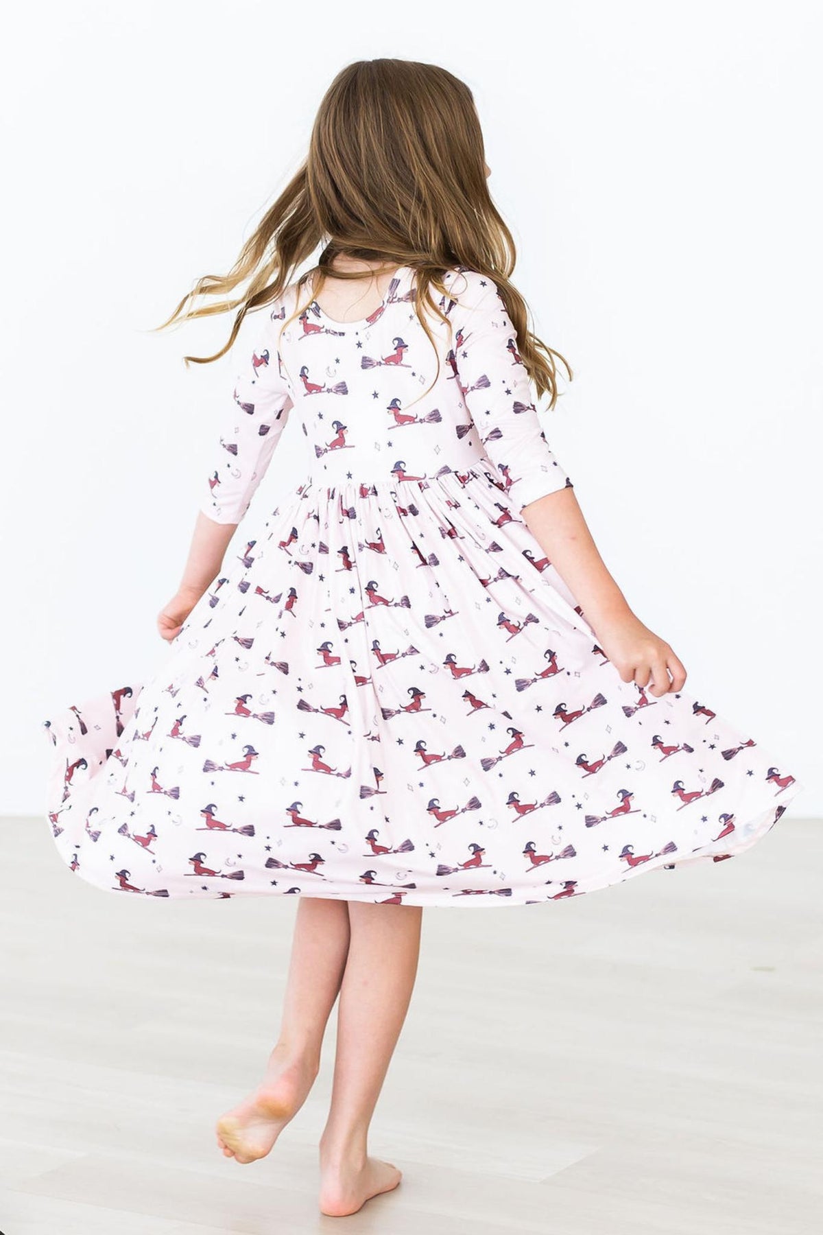 SALE Happy Howl-oween 3/4 Sleeve Pocket Twirl Dress