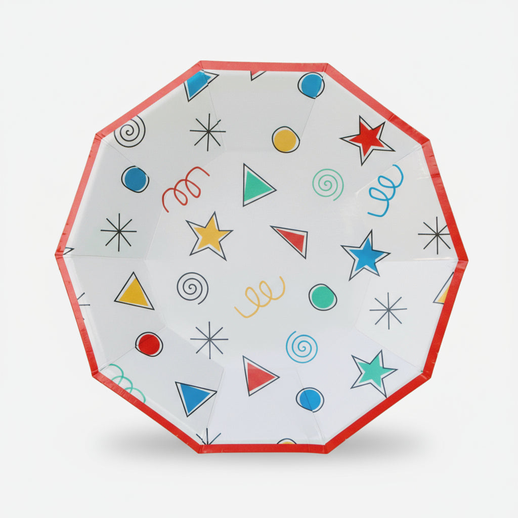 Happy Colors Small Plates 7" (Set of 8) – Colorful Kids Birthday Party Supplies