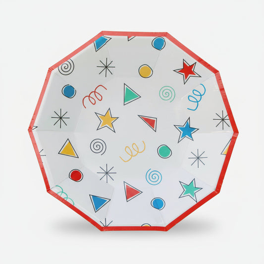 Happy Colors Small Plates 7" (Set of 8) – Colorful Kids Birthday Party Supplies