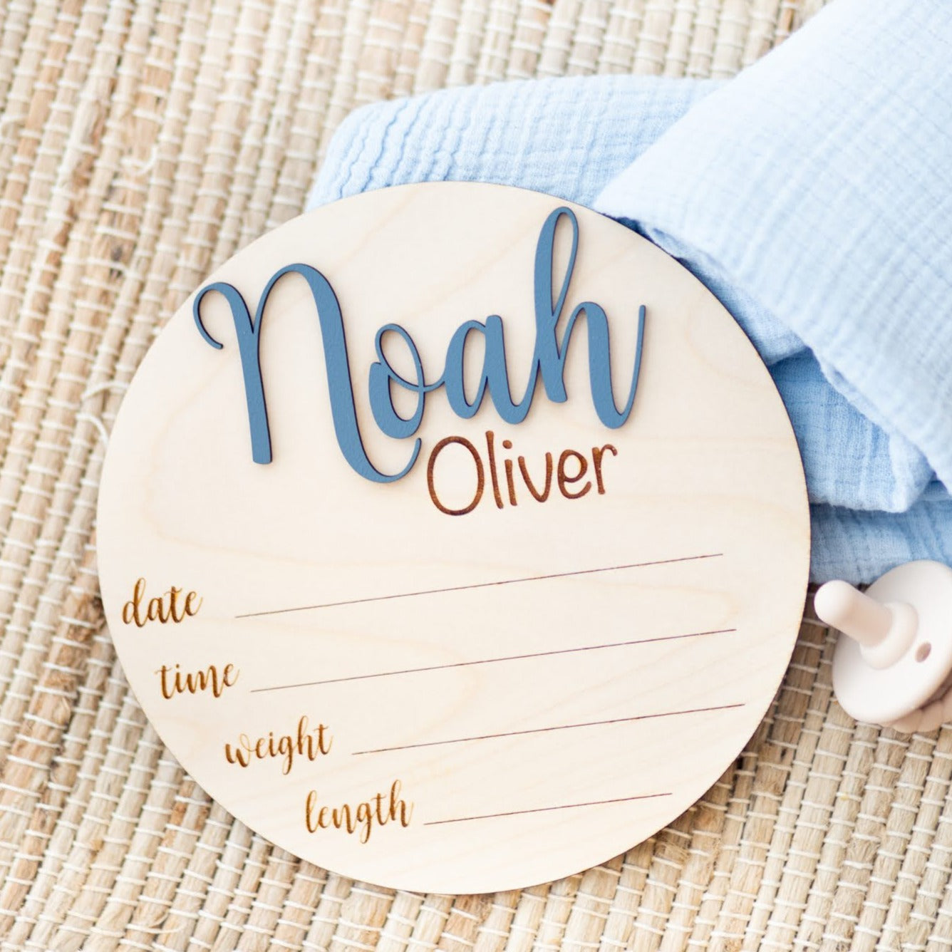 Baby Name Announcement Sign with Stats