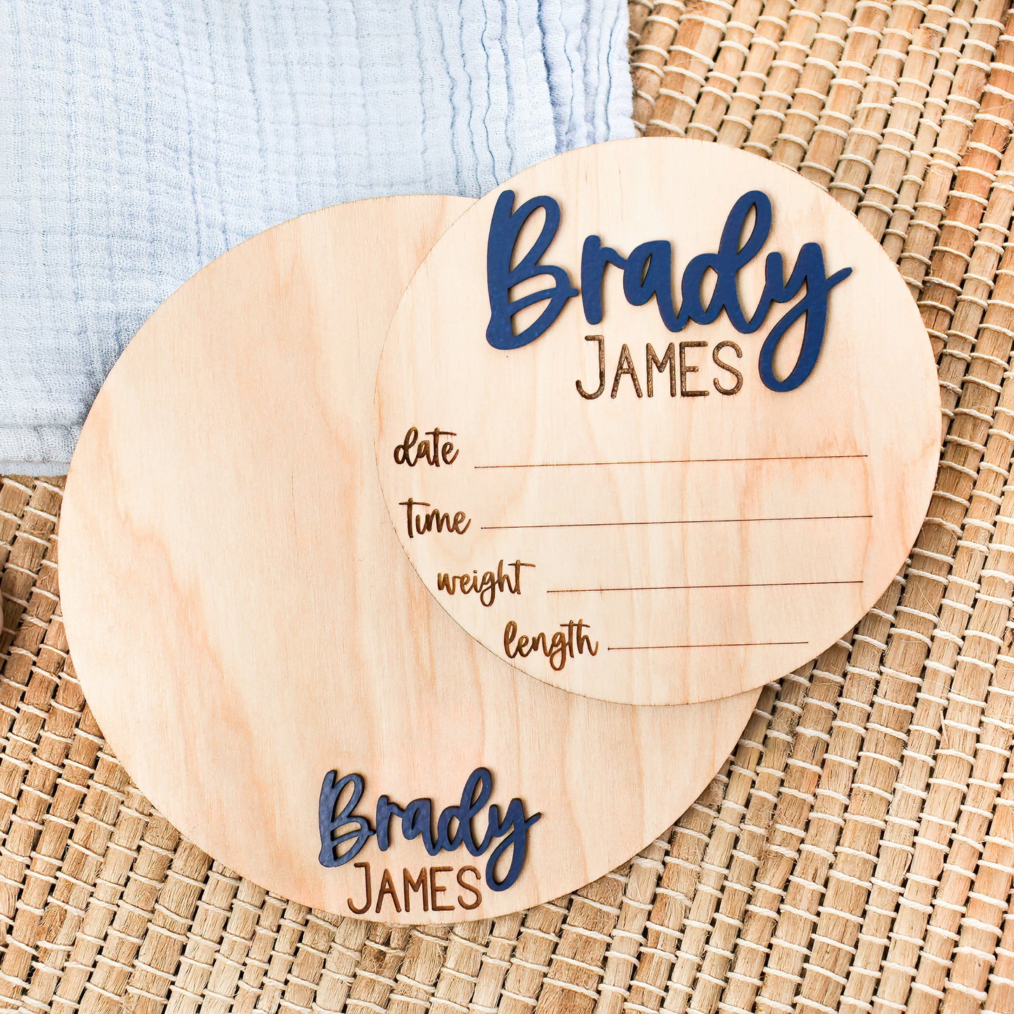 Baby Name Announcement Sign with Stats