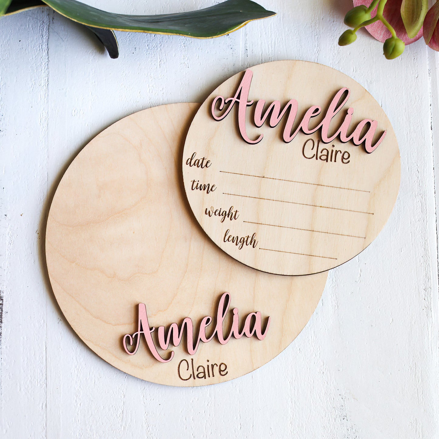 Baby Name Announcement Sign with Stats