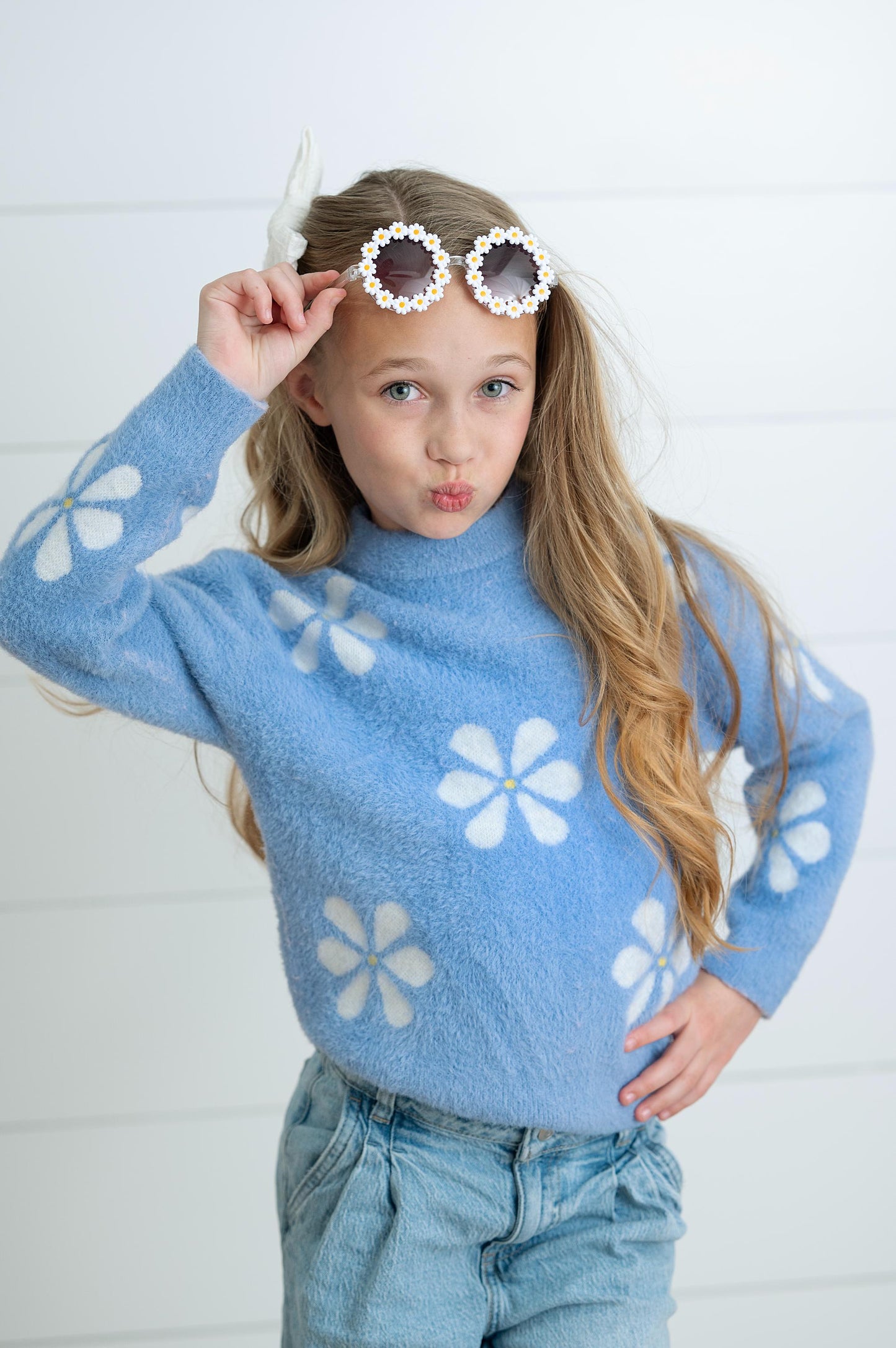 Harper White Daisy Sweater