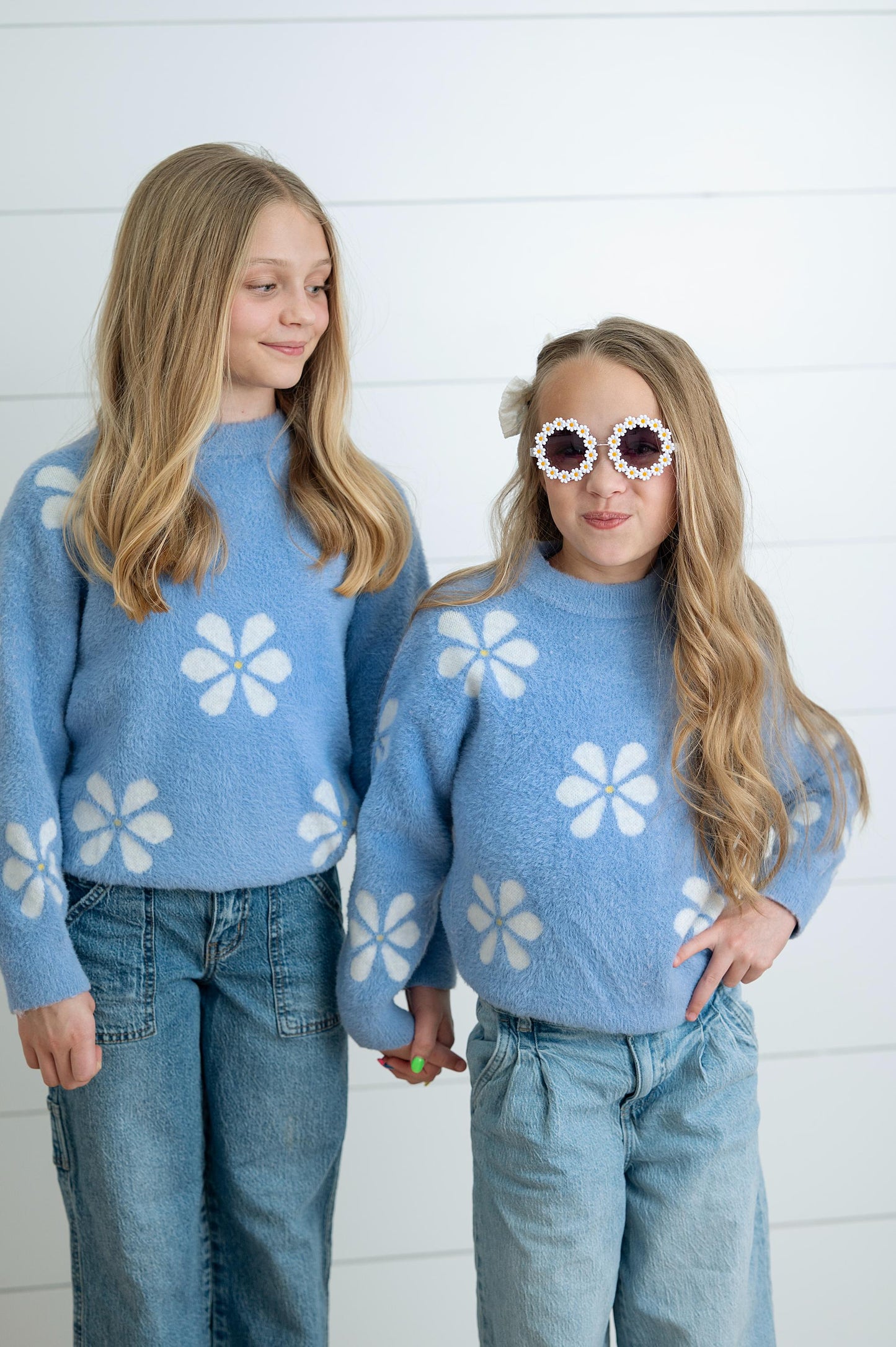 Harper White Daisy Sweater