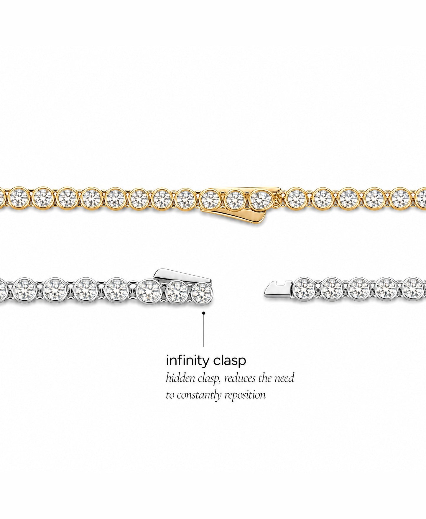 Helene Bezel CZ Tennis Necklace