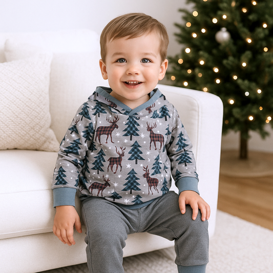 Christmas Boy's Bamboo Top & Pants-Family Matching
