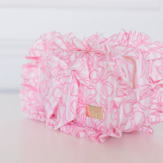 Quilted Coquette Large Clear Pouch