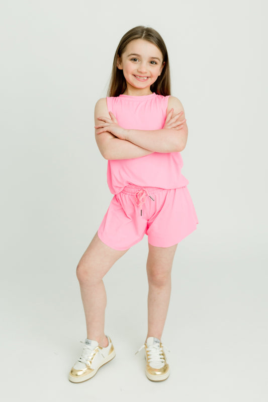 Hot Pink Kid Butterfly Shorts