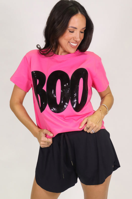 Hot Pink Boo Adult Shirt