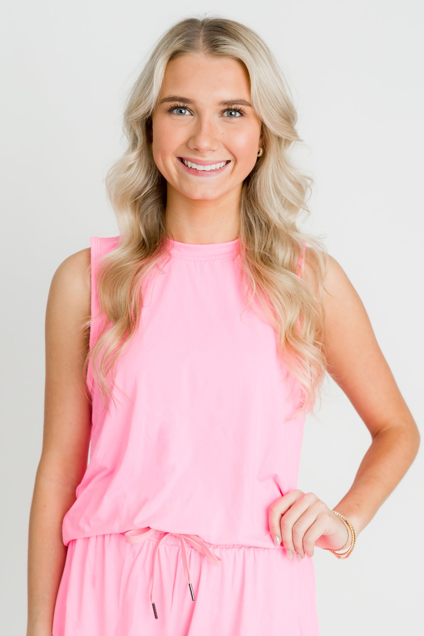 Hot Pink High Low Adult Tank