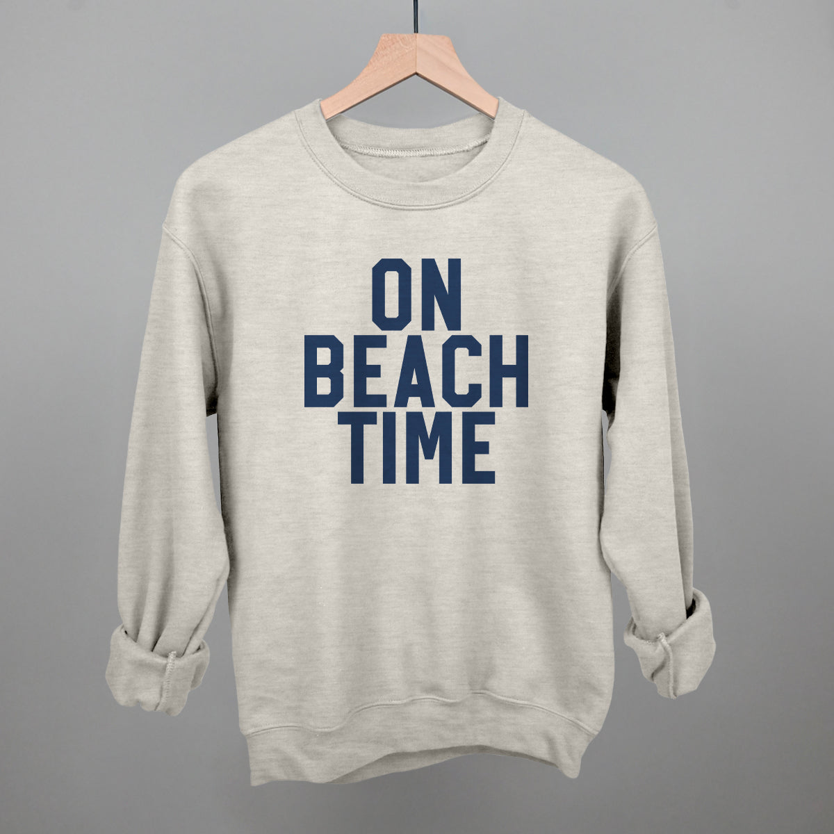 On Beach Time Block Letters