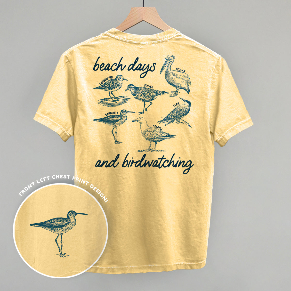 Beach Days And Birdwatching (Back Print)