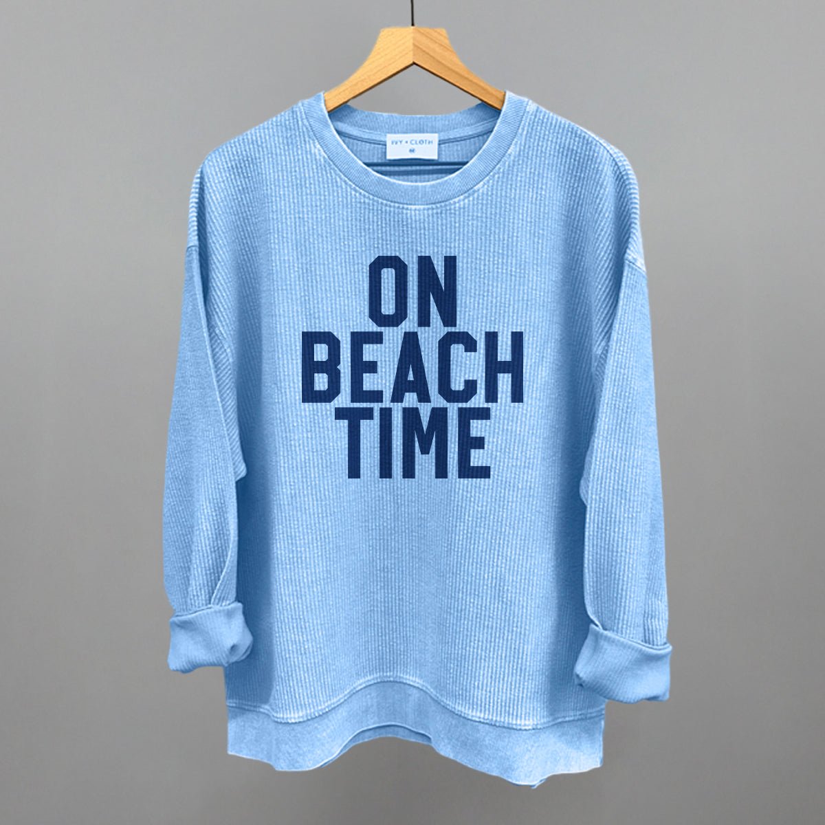 On Beach Time Block Letters