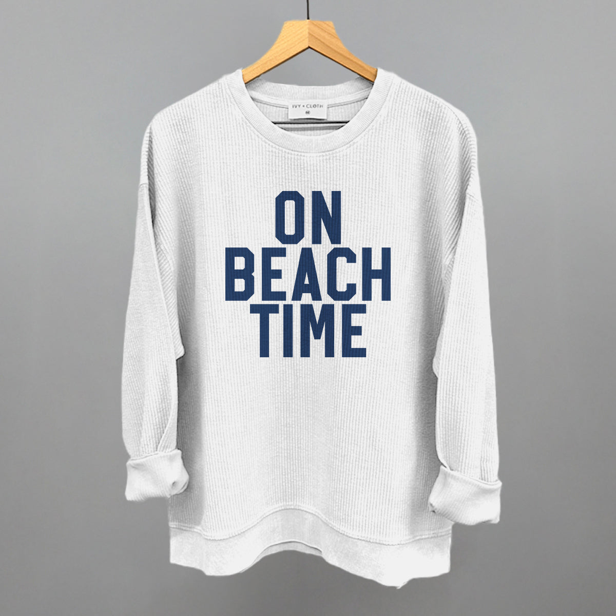 On Beach Time Block Letters