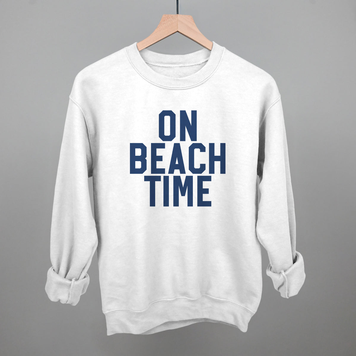 On Beach Time Block Letters