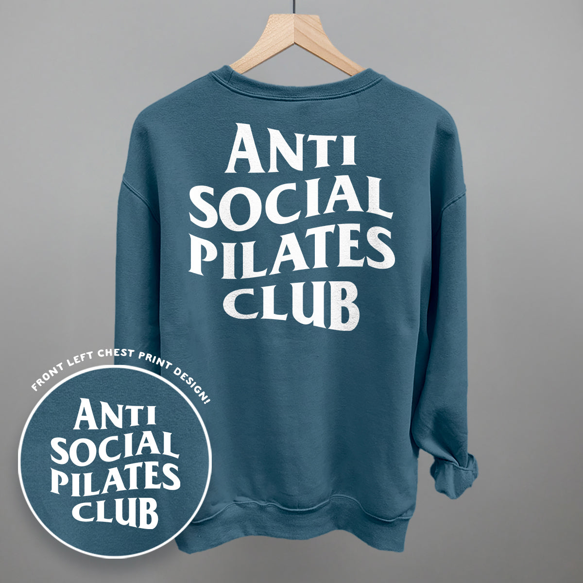 Anti Social Pilates Club (White) (Back Print)