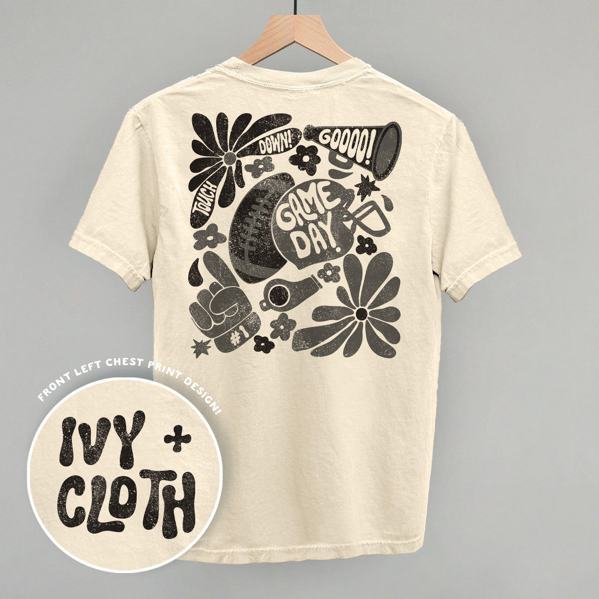 Floral Game Day Black (Back Print)