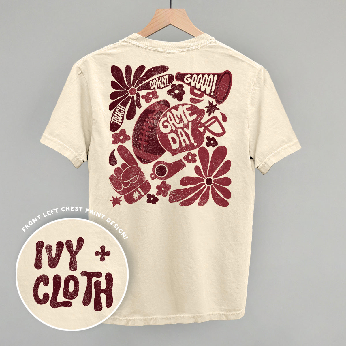 Floral Game Day Maroon (Back Print)