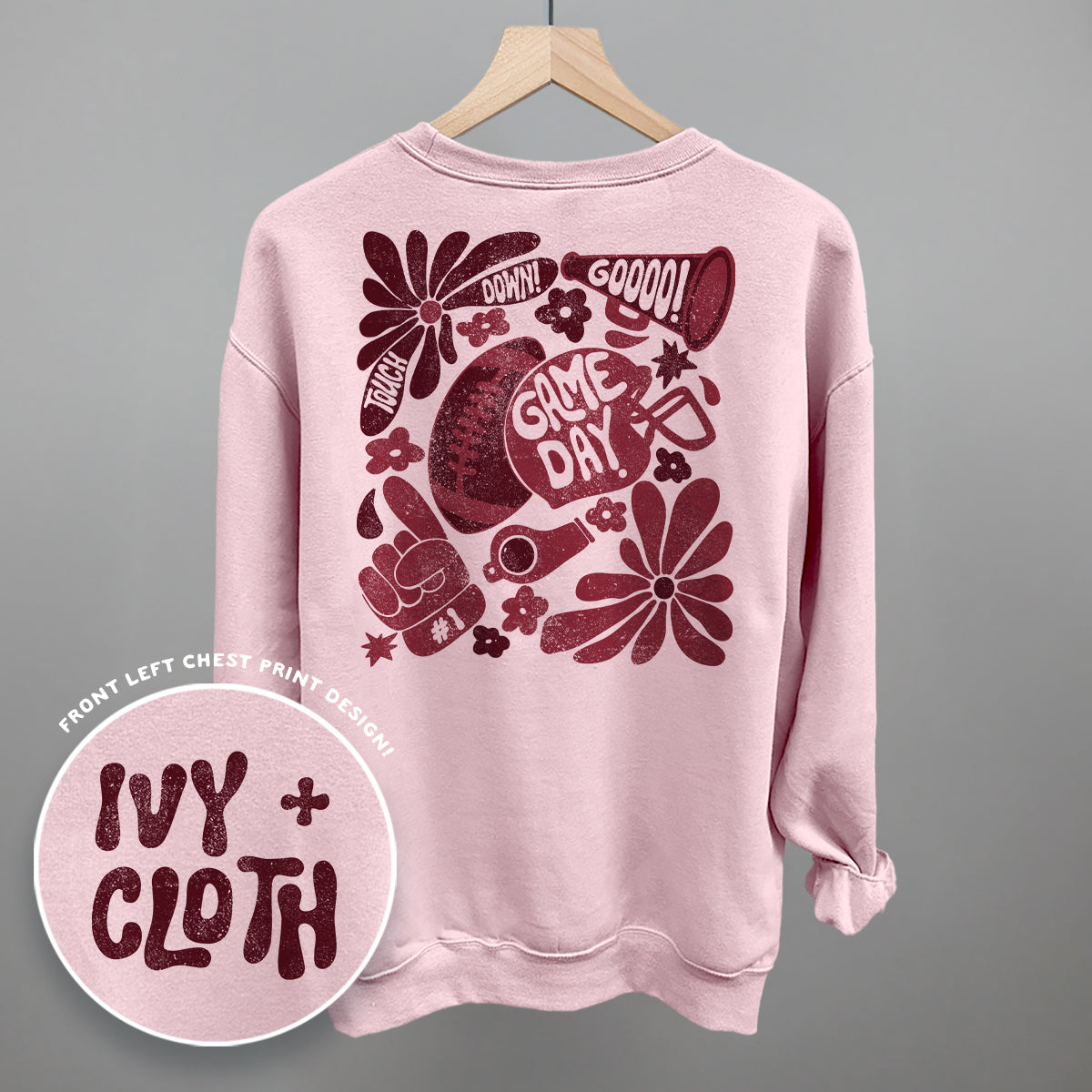 Floral Game Day Maroon (Back Print)