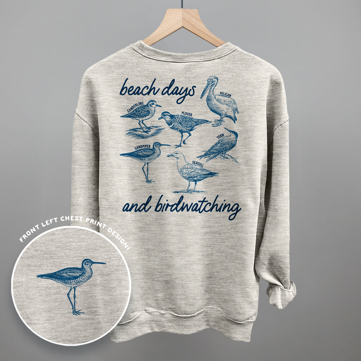 Beach Days And Birdwatching (Back Print)