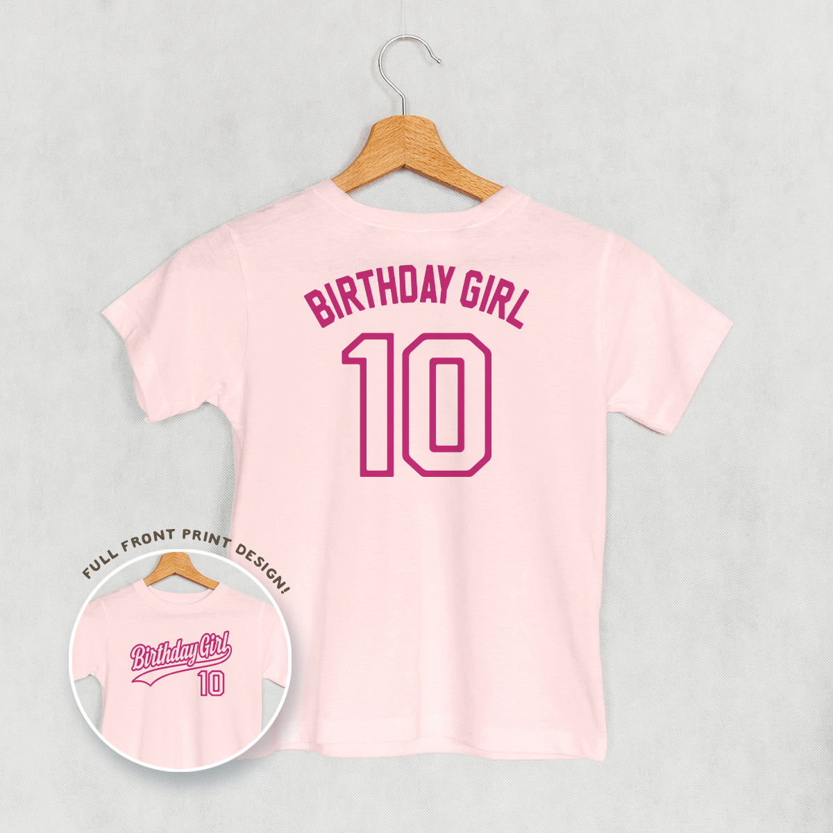 Birthday Girl Varsity #10 (Kids Back Print)