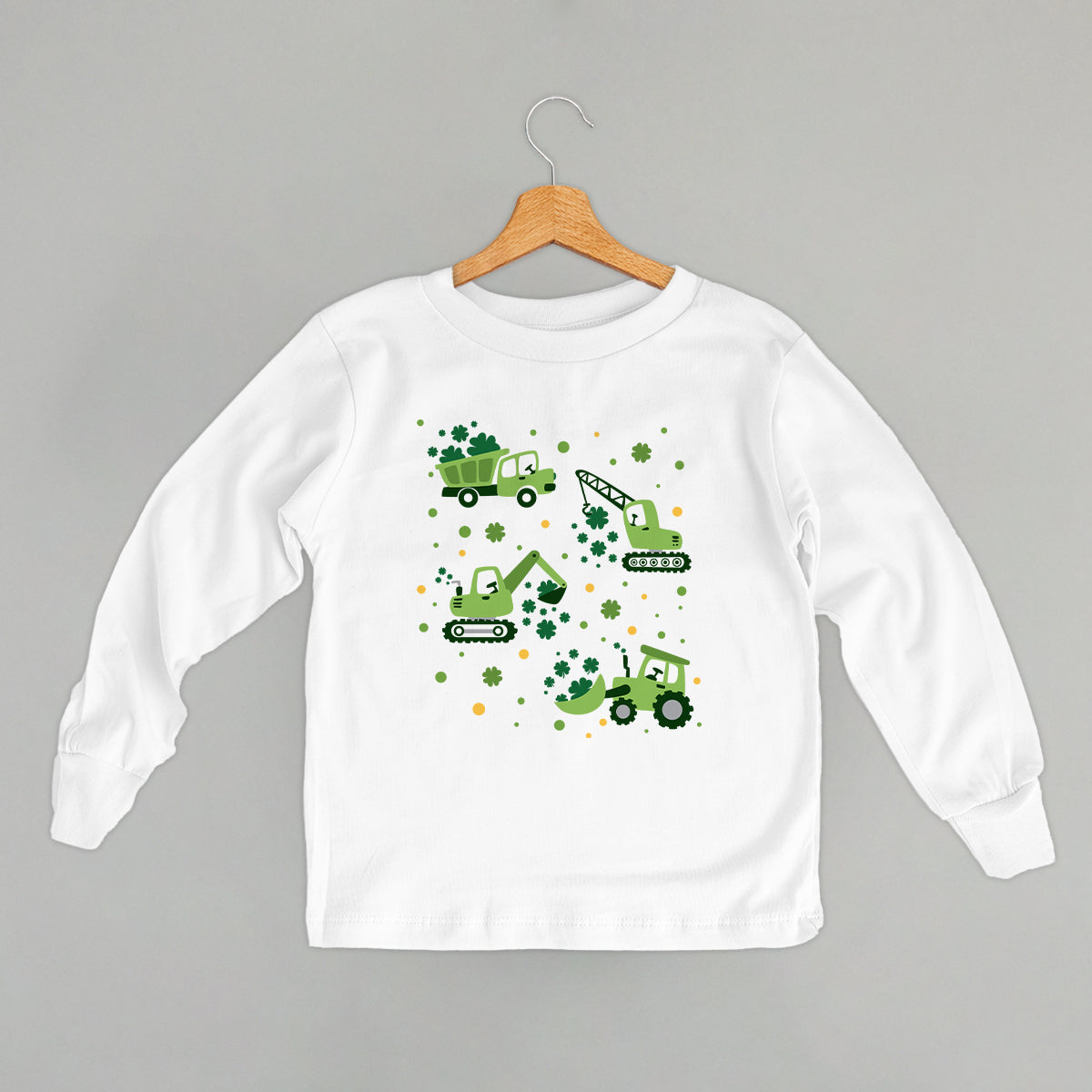 St. Patrick's Construction Vehicles + Clovers (Kids)
