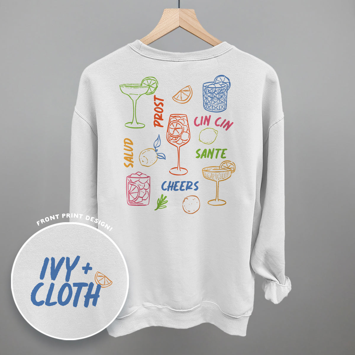 Cheers Cocktail Doodles (Back Print)