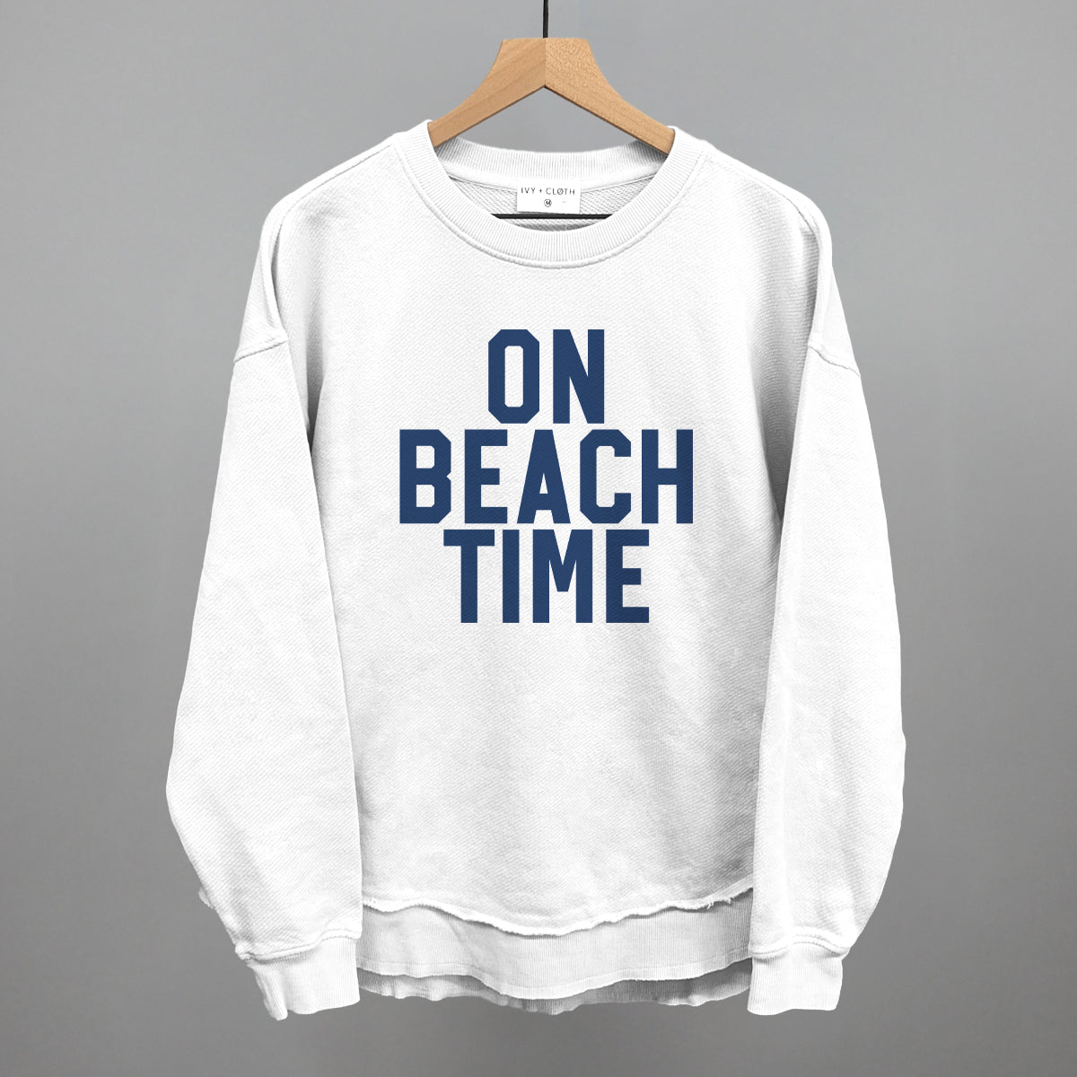 On Beach Time Block Letters