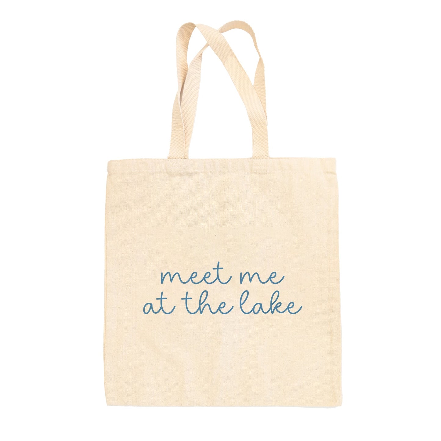 Meet Me At The Lake Blue Script (Tote Bag)