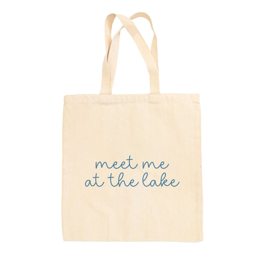 Meet Me At The Lake Blue Script (Tote Bag)