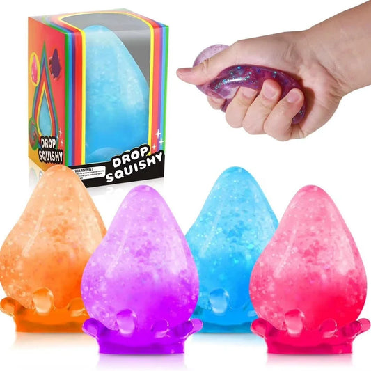 Glitter Drop Squishy | Gel Sensory Fidget Toy | Stress Relief Squishy