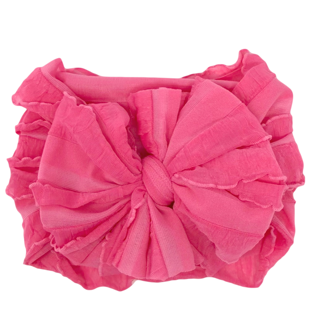 Ruffled Headband-  Candy Pink