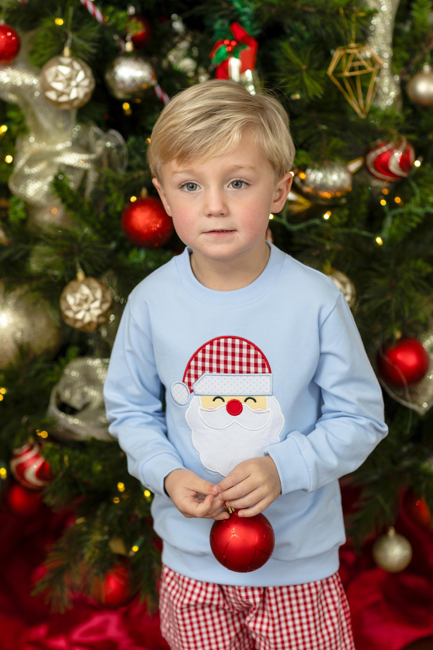 French Terry Pullover – Santa (Light Blue)
