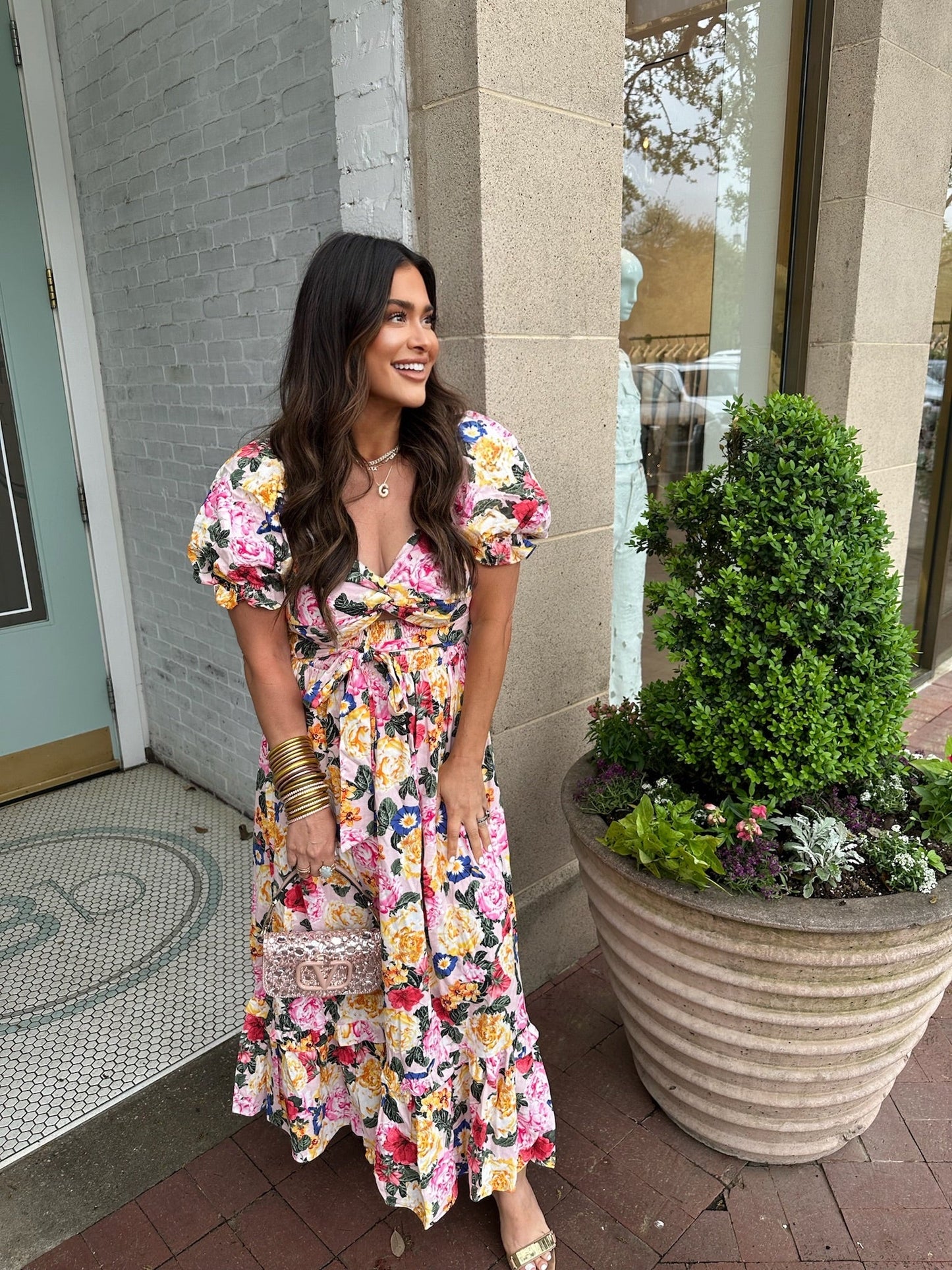 Ross Cut Out Midi Dress - Monet