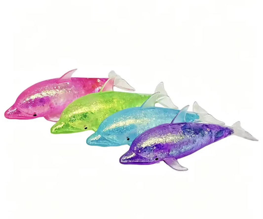 Glitter Dolphin Sugar Squishy | Sensory Fidget Toy | Glitter Stress Relief Squishy