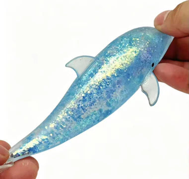 Glitter Dolphin Sugar Squishy | Sensory Fidget Toy | Glitter Stress Relief Squishy