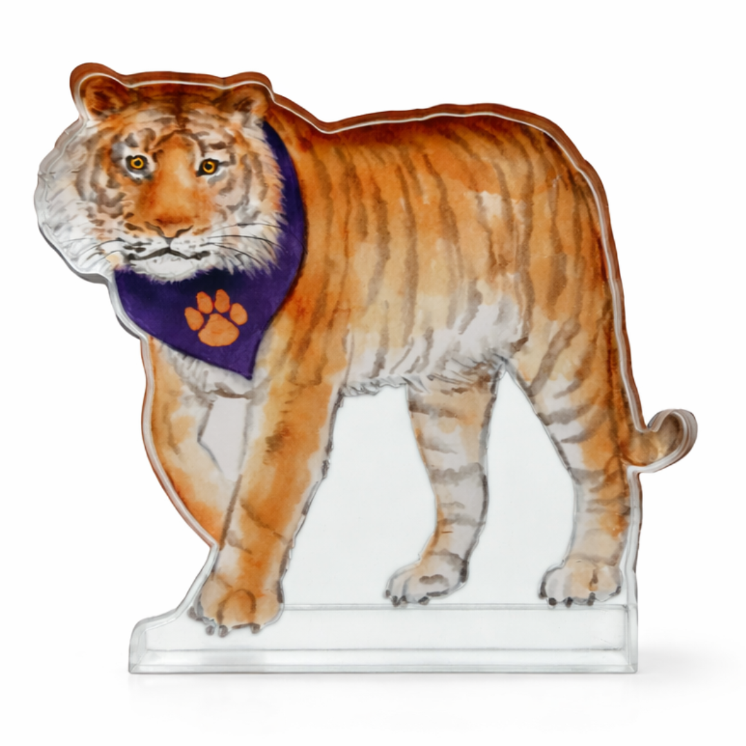 Purple & Orange Tiger Acrylic
