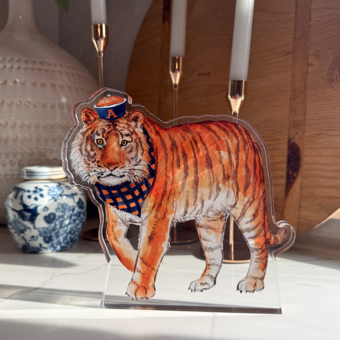 Orange & Blue Tiger Acrylic
