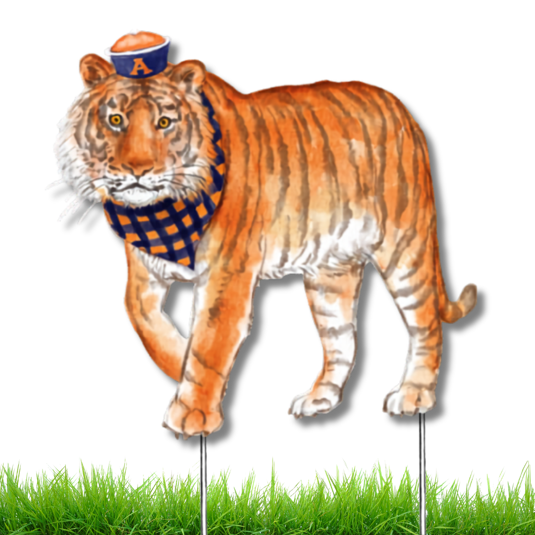 Orange & Blue Tiger Garden Stake