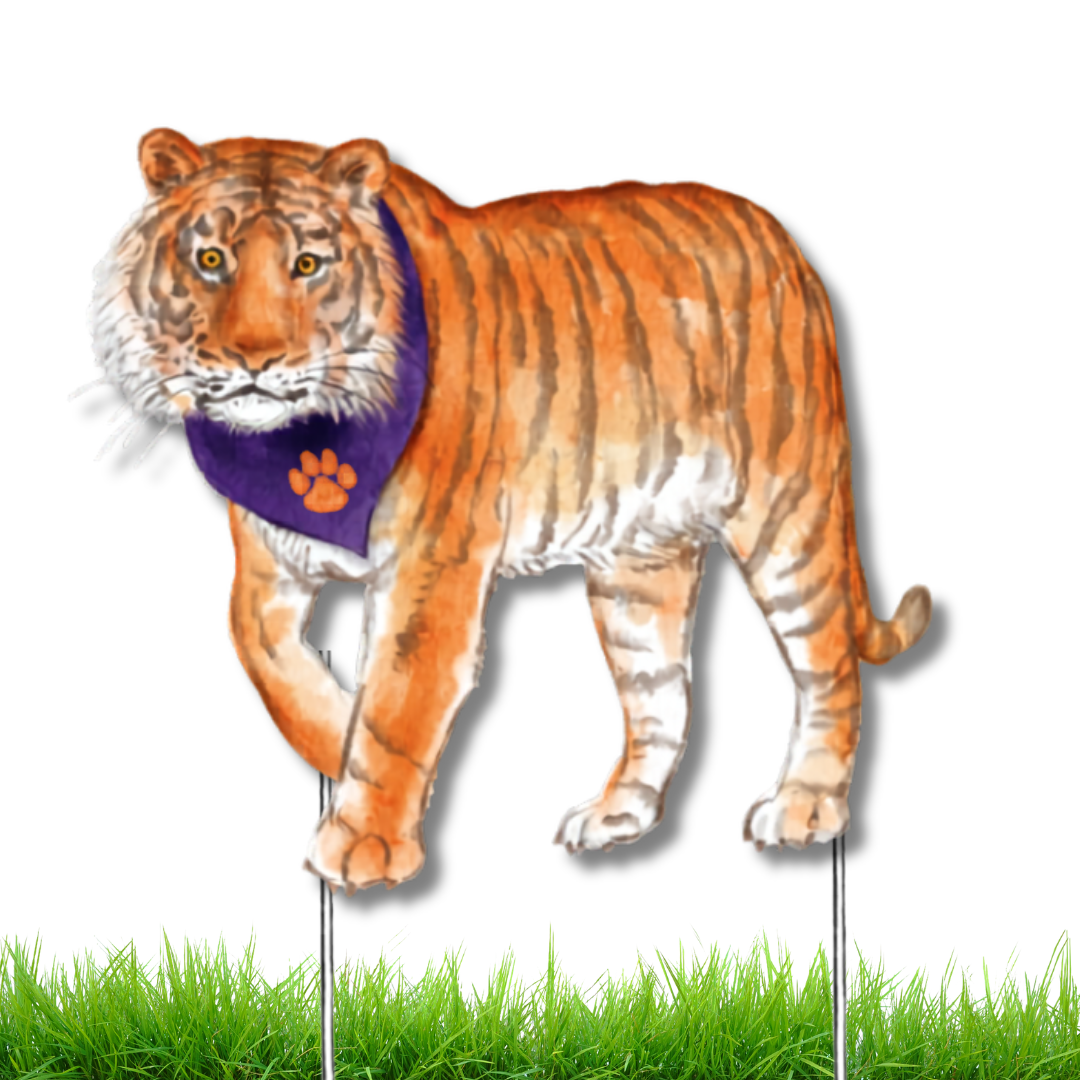 Purple & Orange Tiger Garden Stake