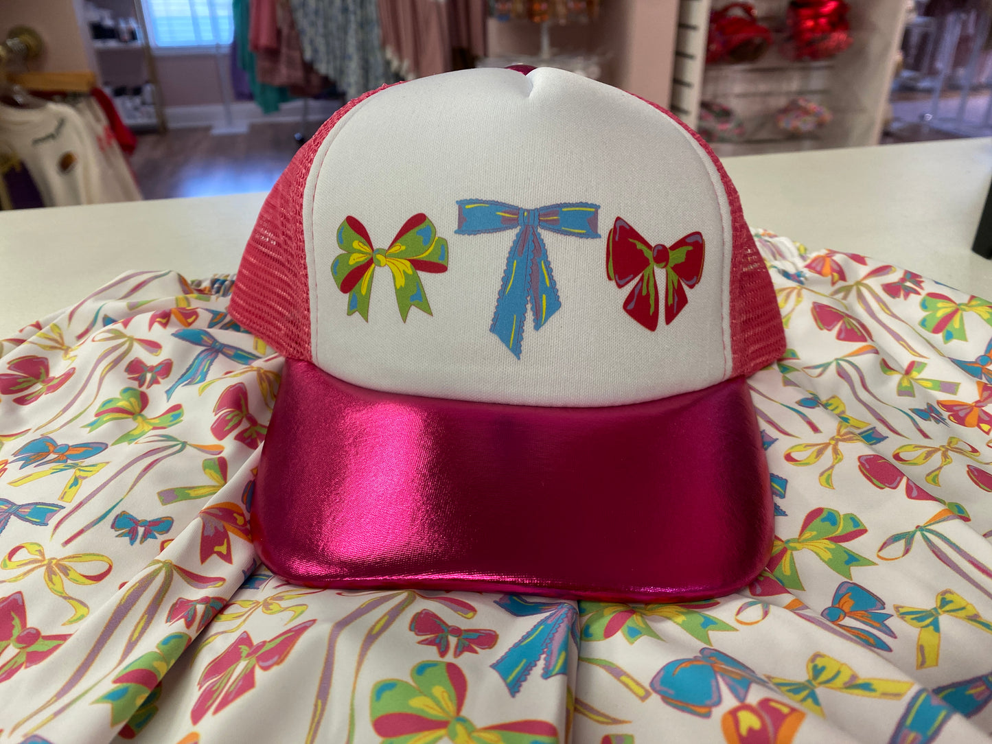 Neon Bows Youth Metallic Trucker Hat