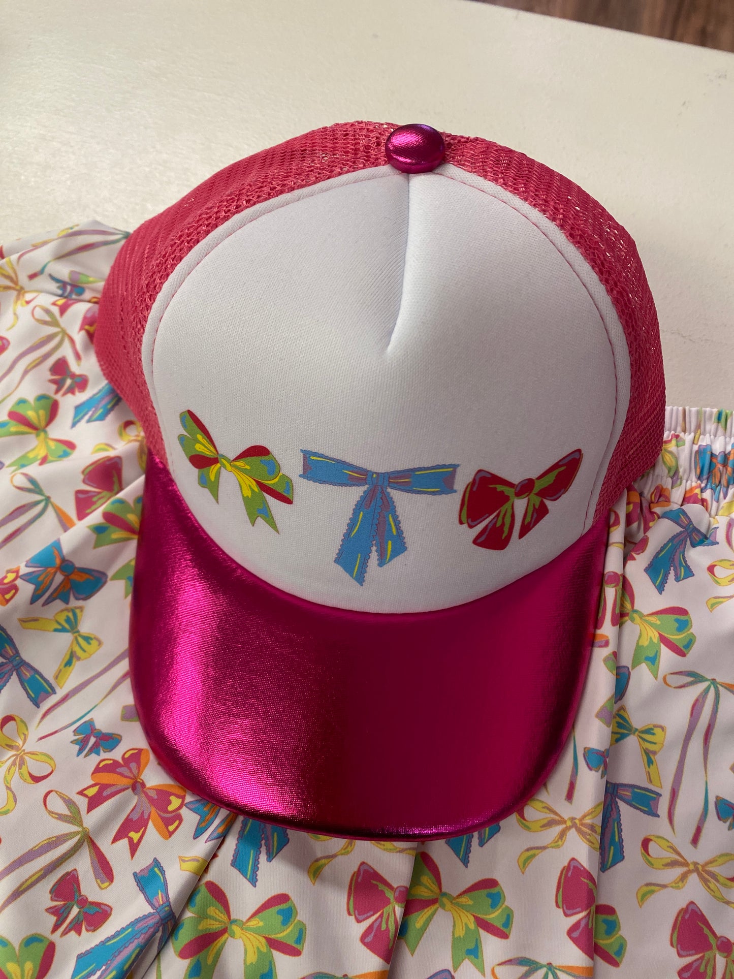 Neon Bows Youth Metallic Trucker Hat