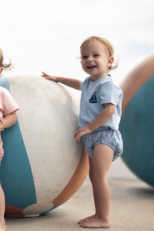Striped Cotton Bloomers - Blue