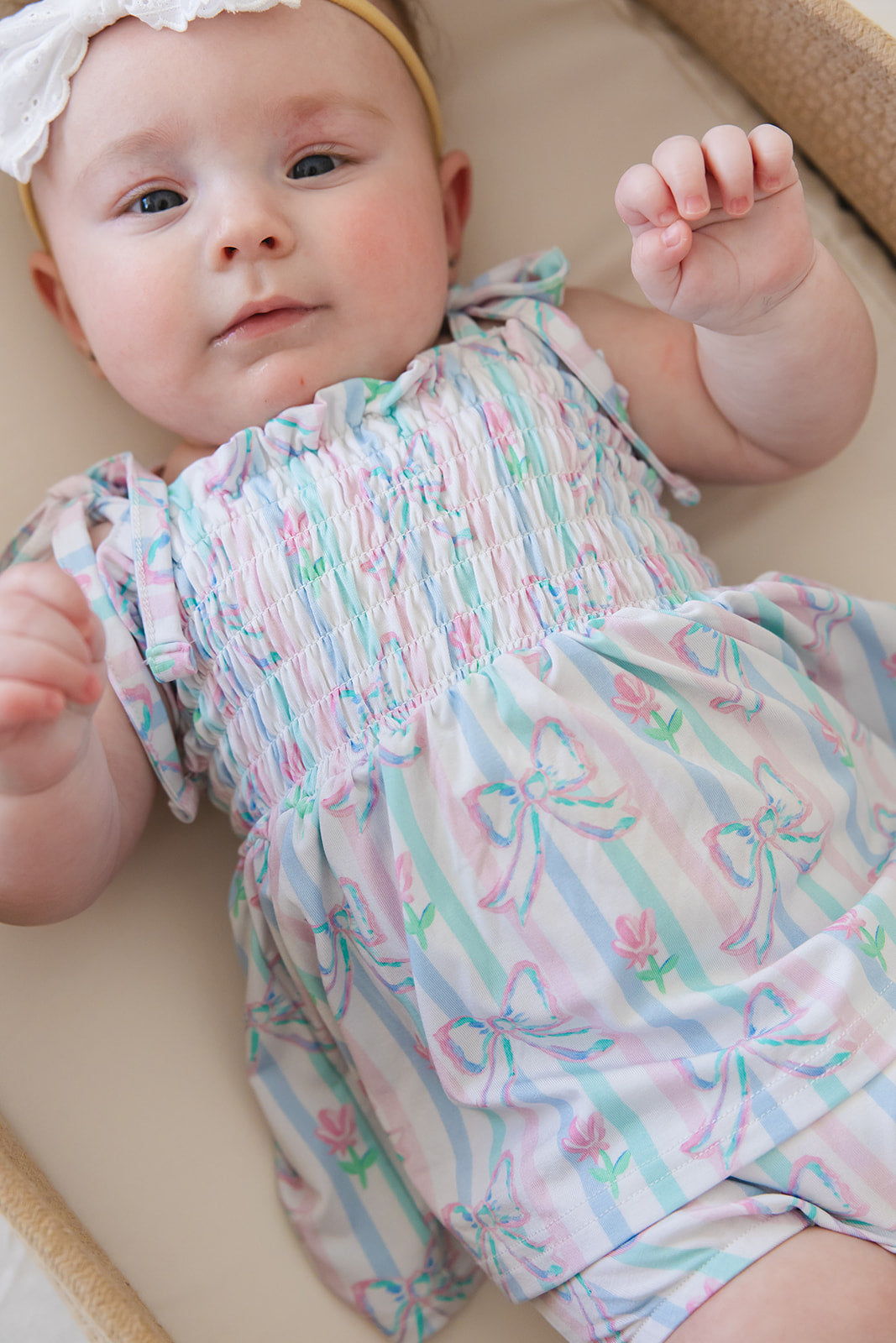 Lila - Smocked Diaper Dress Set
