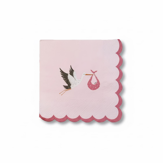 Pink Baby Shower Napkins (Set of 16)