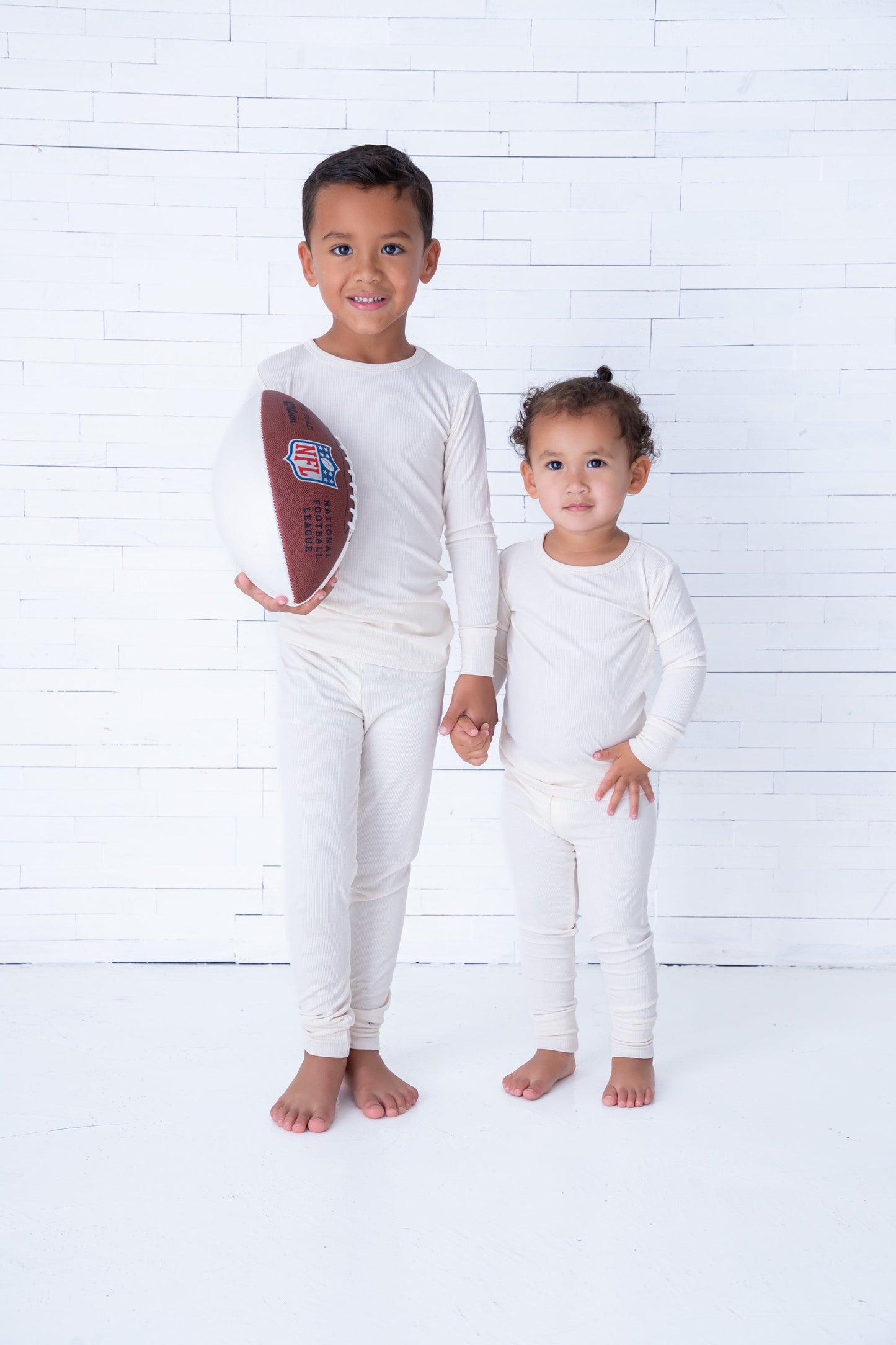 Ivory Ribbed 2-Piece Pajamas