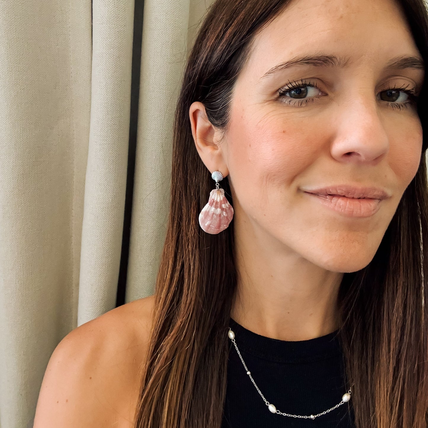 Seashell Dangle Stud Earrings