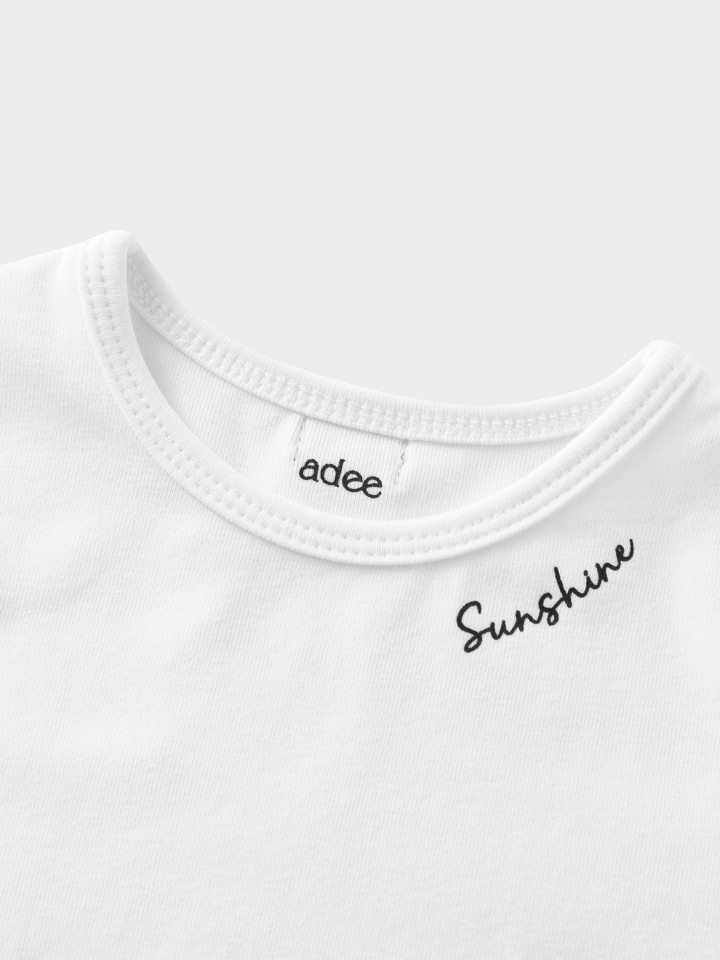 White Fitted 3/4 Sleeve T-Shirt